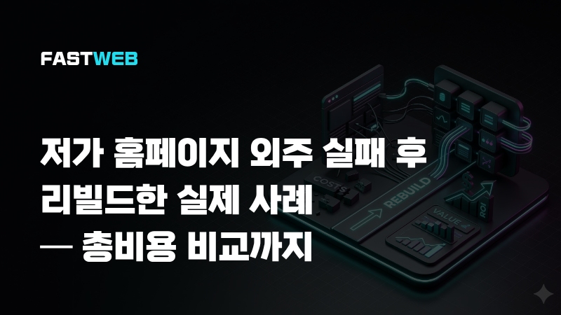 저가 홈페이지 외주 실패 후 리빌드한 실제 사례 — 총비용 비교까지