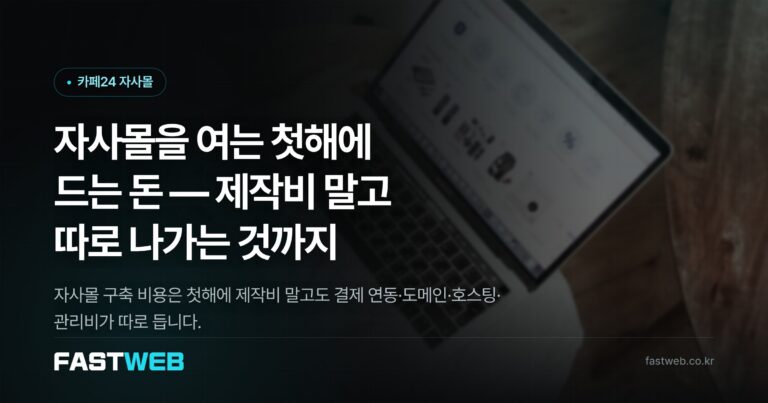 자사몰을 여는 첫해에 드는 돈 — 제작비 말고 따로 나가는 것까지